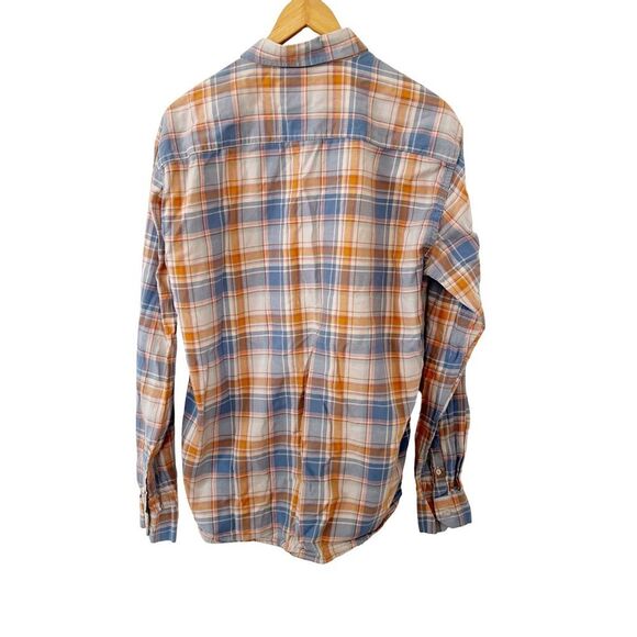 Ralph Lauren Blue Label Orange Blue Plaid‎ Cotton Long Sleeve Dress Shirt - Picture 2 of 6
